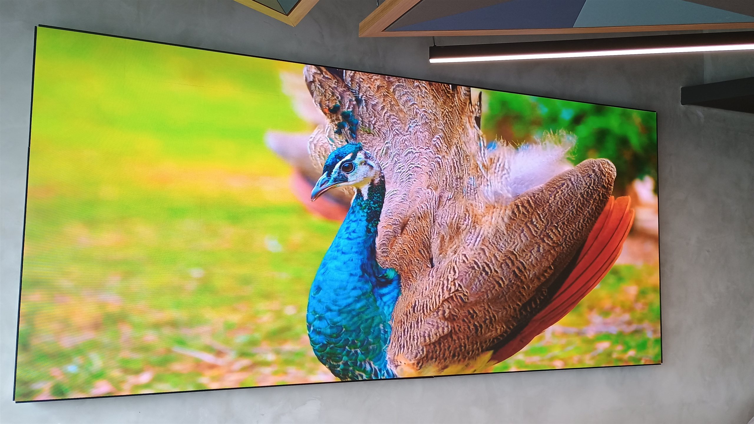 Painéis de LED de Teto e Parede em Showroom Corporativo