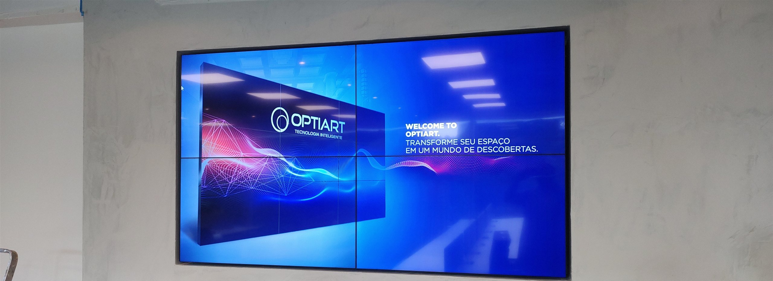 VideoWall 2x2 na Prudential São Paulo Invictus exibindo conteúdo em tela única
