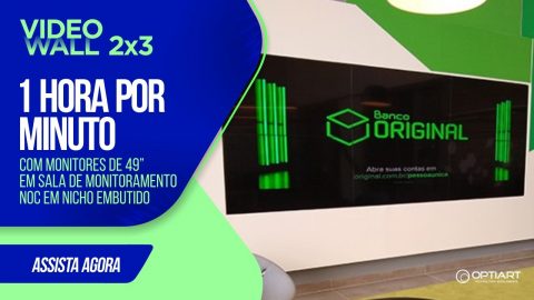 VideoWall 2x3 de 49" em nicho — instalação Optiart em timelapse