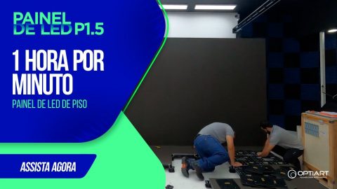 Painel de LED P1.5 e painel de piso — instalação Optiart em timelapse