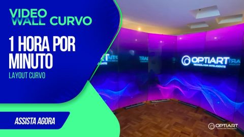 Montagem de videowall em estúdio — instalação Optiart em timelapse