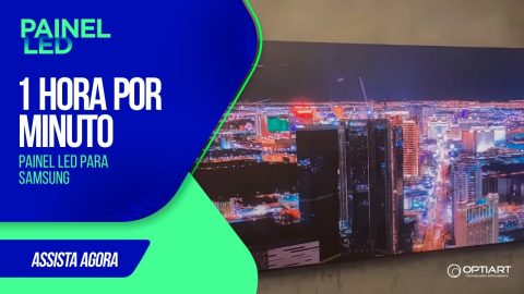 Painel de LED indoor — instalação Optiart em timelapse